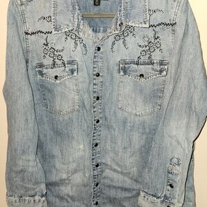 Embroidered Denim Shirt